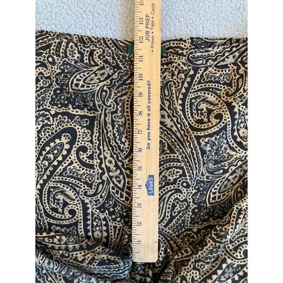 Lauren Ralph Lauren Pants 14P Large Petite Paisley Chino Stretch Straight Flat - Picture 9 of 12